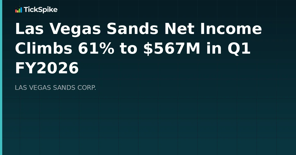 Las Vegas Sands Net Income Climbs 61% to $567M in Q1 FY2026