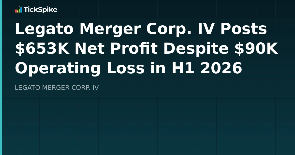 Legato Merger Corp. IV Posts $653K Net Profit Despite $90K Operating Loss in H1 2026