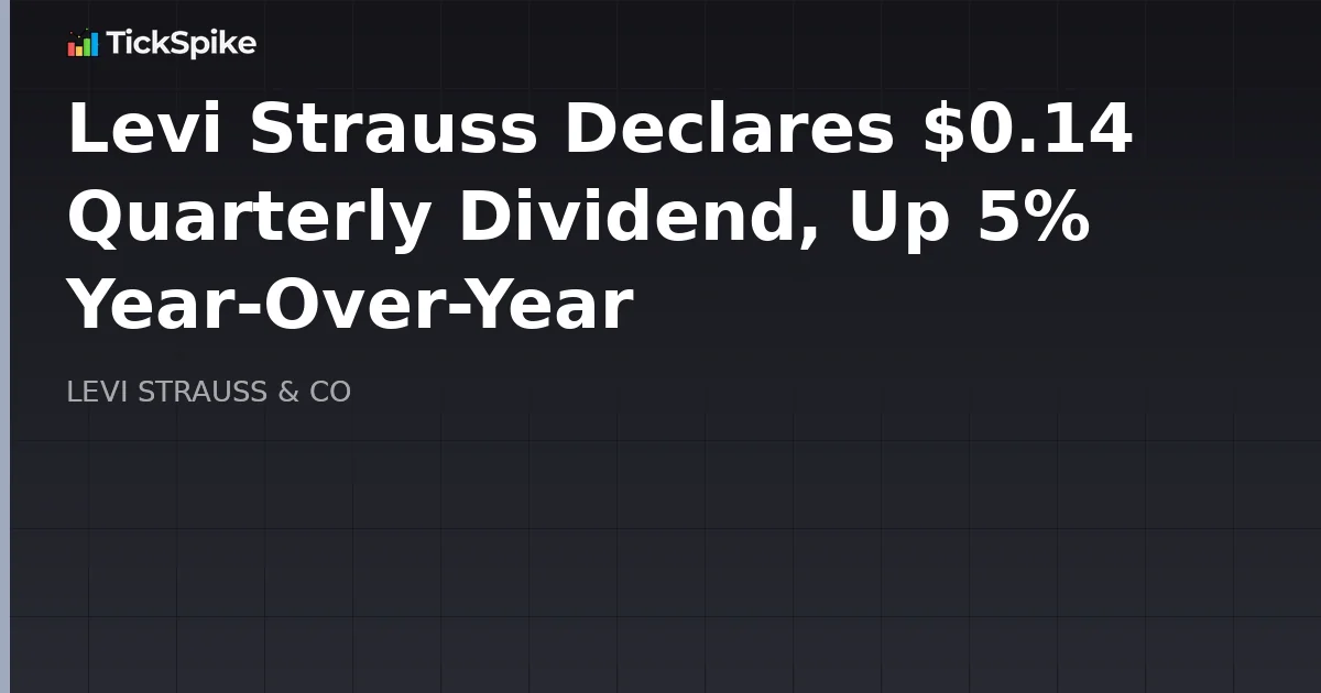 Levi Strauss Declares $0.14 Quarterly Dividend, Up 5% Year-Over-Year