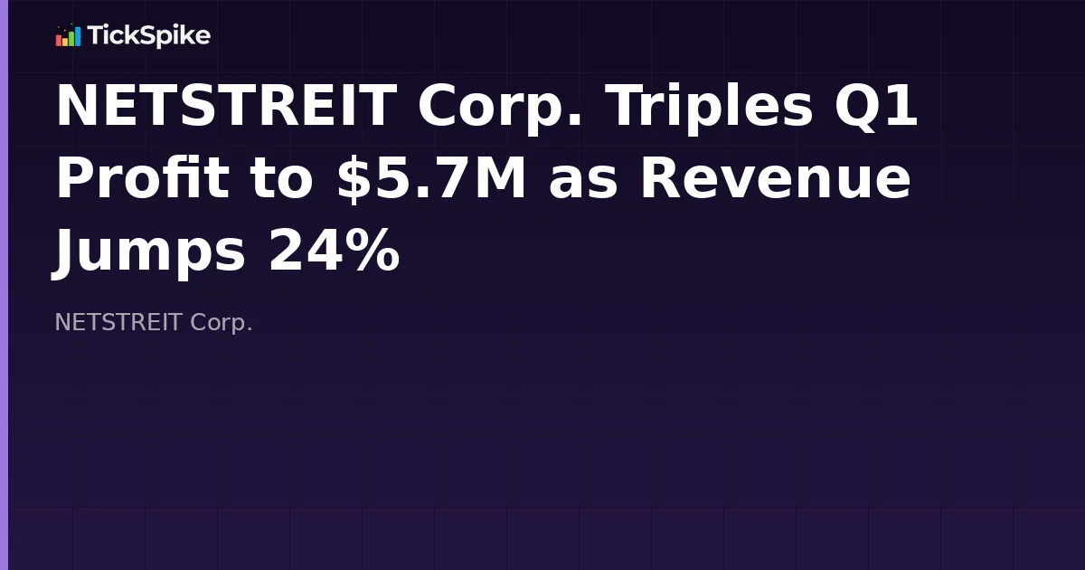 NETSTREIT Corp. Triples Q1 Profit to $5.7M as Revenue Jumps 24%