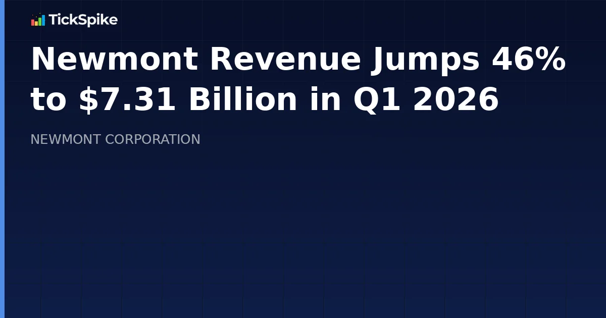 Newmont Revenue Jumps 46% to $7.31 Billion in Q1 2026
