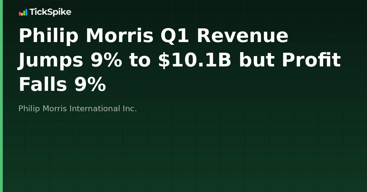 Philip Morris Q1 Revenue Jumps 9% to $10.1B but Profit Falls 9%