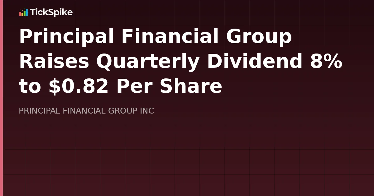 Principal Financial Group Raises Quarterly Dividend 8% to $0.82 Per Share