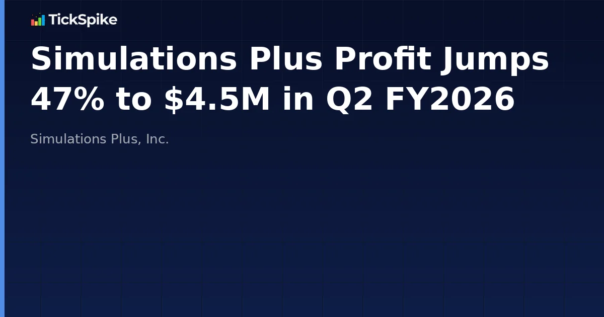 Simulations Plus Profit Jumps 47% to $4.5M in Q2 FY2026