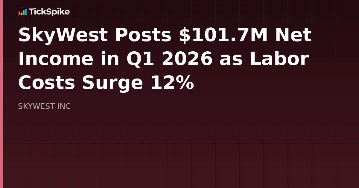 SkyWest Posts $101.7M Net Income in Q1 2026 as Labor Costs Surge 12%