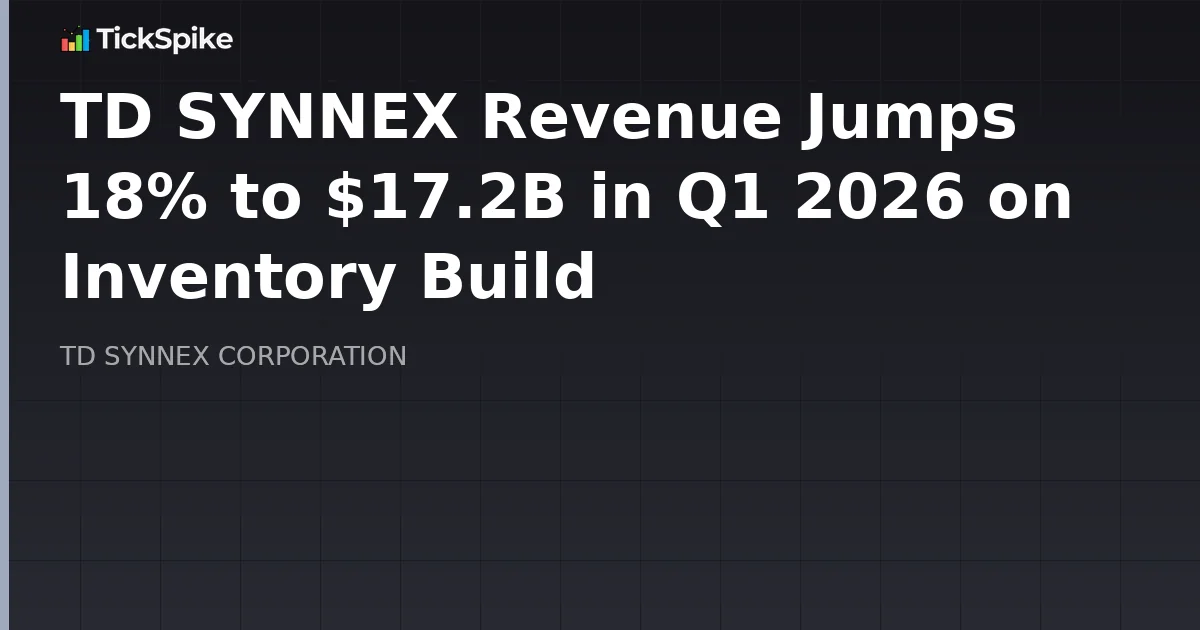 TD SYNNEX Revenue Jumps 18% to $17.2B in Q1 2026 on Inventory Build