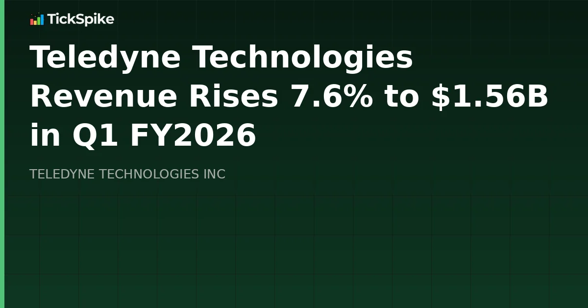 Teledyne Technologies Revenue Rises 7.6% to $1.56B in Q1 FY2026
