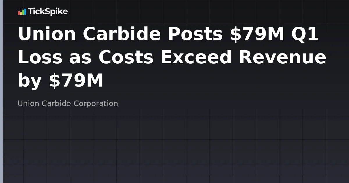 Union Carbide Posts $79M Q1 Loss as Costs Exceed Revenue by $79M