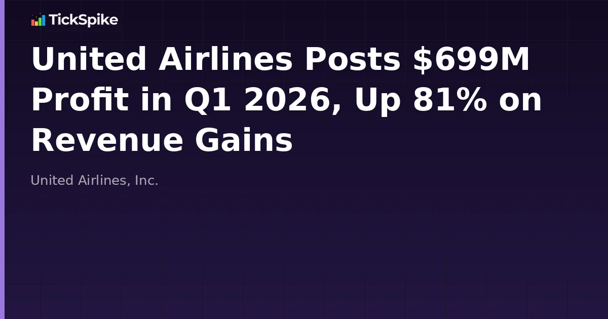 United Airlines Posts $699M Profit in Q1 2026, Up 81% on Revenue Gains