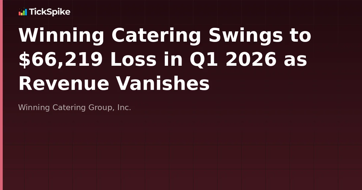 Winning Catering Swings to $66,219 Loss in Q1 2026 as Revenue Vanishes